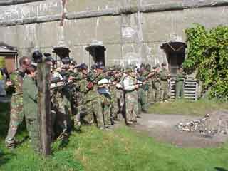 de eerste schoten van de dag